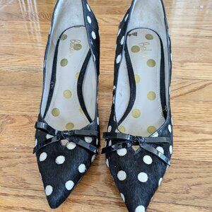 Boden Eleanor Heels - Black & White Spot - size 8.5M